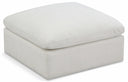 Plush Velvet Upholstered Standard Comfort Modular Ottoman - Cream