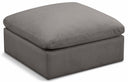 Plush Velvet Upholstered Standard Comfort Modular Ottoman - Grey