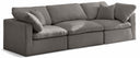Plush 105" Velvet Upholstered Standard Comfort 3pc. Modular Sofa - Grey