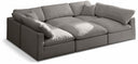 Plush 105" Velvet Upholstered Standard Comfort 6pc. Modular Sectional - Grey