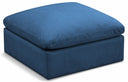 Plush Velvet Upholstered Standard Comfort Modular Ottoman - Blue