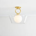 Aged Brass Elmsford Semi Flush 16" by Hudson Valley, view 2