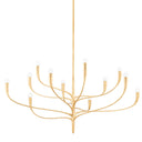 Vintage Gold Leaf Labra Chandelier 51.5" by Hudson Valley