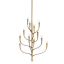 Patina Gold Leaf Labra Chandelier 32" by Hudson Valley