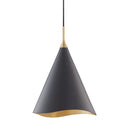 Gold Leaf and Black Martini Pendant 13" x 18.5" by Hudson Valley