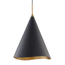 Gold Leaf and Black Martini Pendant 18" x 24.75" by Hudson Valley