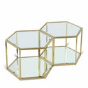 Sei Glass And Steel 2pc. Modular Coffee Table - Gold