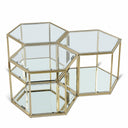Sei Glass And Steel 3pc. Modular Coffee Table - Gold
