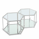 Sei Glass And Steel 2pc. Modular Coffee Table - Chrome