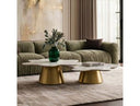 Gabbro - Glam White Marble + Gold Nesting Coffee Table Set
