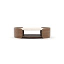 Fleur Open Cocktail Table W/Wood Shelf