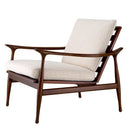 Wood Framed Bouclé Lounge Chair Manzo