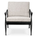 Wood Framed Bouclé Lounge Chair Manzo