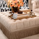 Boucle Tufted Fringe Ottoman Dorantes