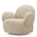 Boucle Cream Swivel Chair Madrone