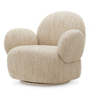 Boucle Cream Swivel Chair Madrone