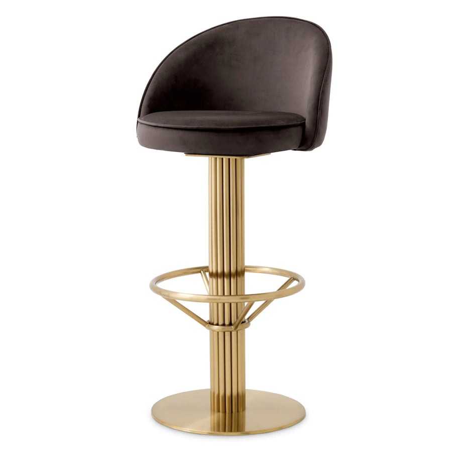 Gray Velvet Bar Stool Dorland