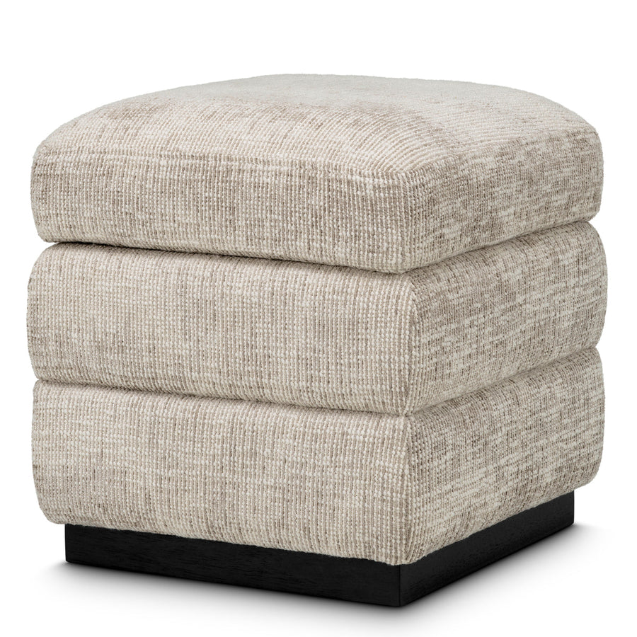 Beige Ebony Storage Stool Valmont
