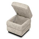 Beige Ebony Storage Stool Valmont