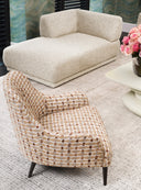 Cream Fabric Chaise Lounge Oberon by Eichholtz, view 10