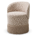Beige Tasseled Swivel Dining Chair Greer by Eichholtz