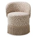 Beige Tasseled Swivel Dining Chair Greer by Eichholtz, view 3