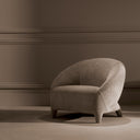 Beige Curved Lounge Chair Avenley by Eichholtz, view 2