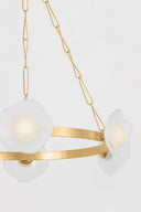 Vintage Gold Leaf Almandine Chandelier 60.75" x 10" by Corbett Lighting, view 2