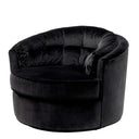 Black Velvet Swivel Chair Recla