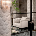 Tufted Pebble Gray Chair Cesare