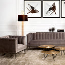 Gray Velvet Barrel Chair Raffles