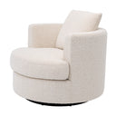 Cream Bouclé Swivel Chair Felix
