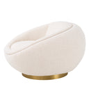 Round Bouclé Swivel Chair Bollinger