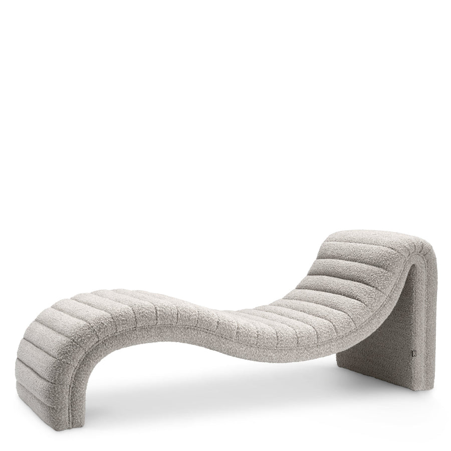 Gray Bouclé Chaise Longue Pioneer