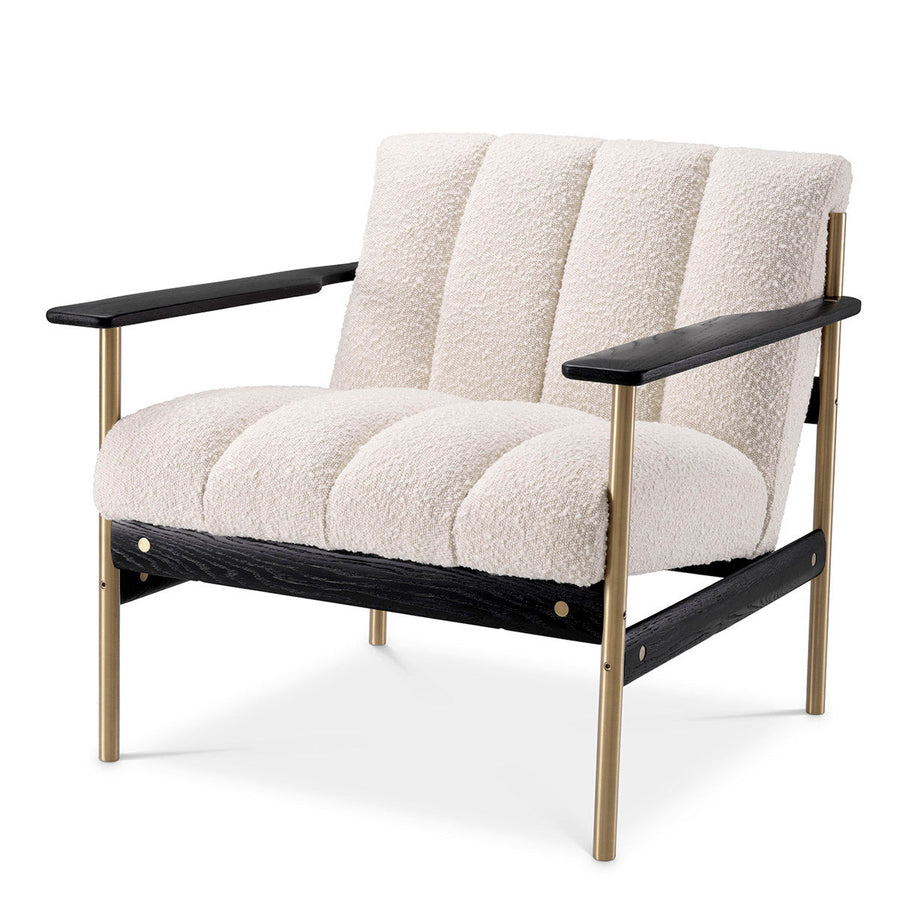 Cream Bouclé Channeled Armchair Elan