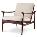 Wood Framed Bouclé Lounge Chair Manzo