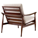 Wood Framed Bouclé Lounge Chair Manzo
