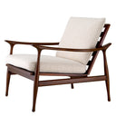 Wood Framed Bouclé Lounge Chair Manzo