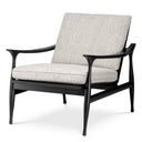 Wood Framed Bouclé Lounge Chair Manzo