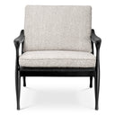 Wood Framed Bouclé Lounge Chair Manzo