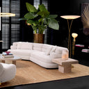 White Fabric Sofa L Malaga