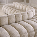 Beige Channeled Curved Sofa Alison