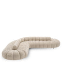 Beige Channeled Curved Sofa Alison