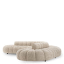 Beige Channeled Curved Sofa Alison