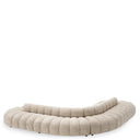 Beige Channeled Curved Sofa Alison