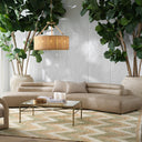 Beige Faux Leather Sofa Marvella