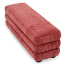 Upholstered Red Fabric Bench Helmsley