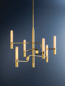 Aged Brass Allentown Chandelier 36" by Hudson Valley, view 5