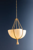 Vintage Gold Leaf Amberley Pendant 20" by Hudson Valley, view 4