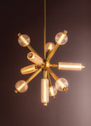 Vintage Brass Atom Chandelier 36" by Corbett Lighting